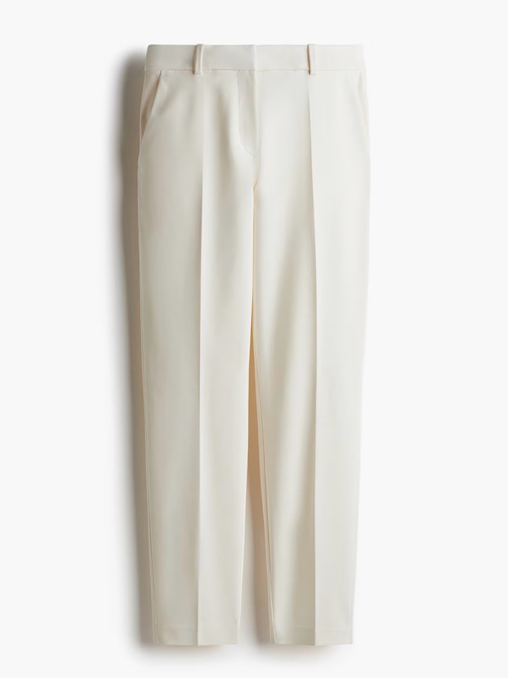 H&M Cream / Ivory / off-white Pleated High-Rise Trousers / slacks size 16